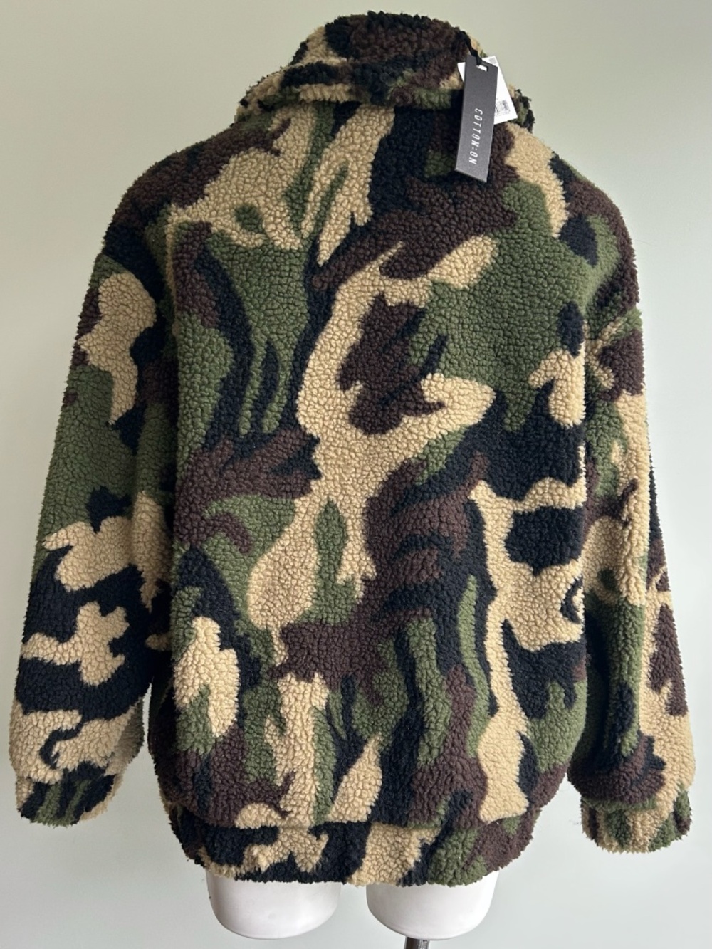 COTTON ON Camo Teddy Bomber Jacket, M NWT - Picture 6 of 7